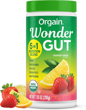 Orgain Organic Wonder Gut Fiber Powder– Strawberry Lemonade 7.05Oz