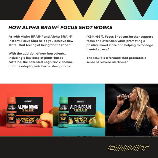 Onnit Alpha BRAIN Focus Energy Shot Supplement - Energy, Focus, Mood,