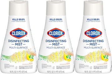 Clorox Disinfecting Mist Spray Refill, Household Essentials, Lemon And Orange Blossom, 3 Refills, 16 Fl Oz Each