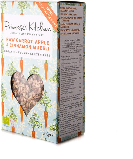 Primrose'S Kitchen Organic Raw Carrot, Apple And Cinnamon Muesli 300 G