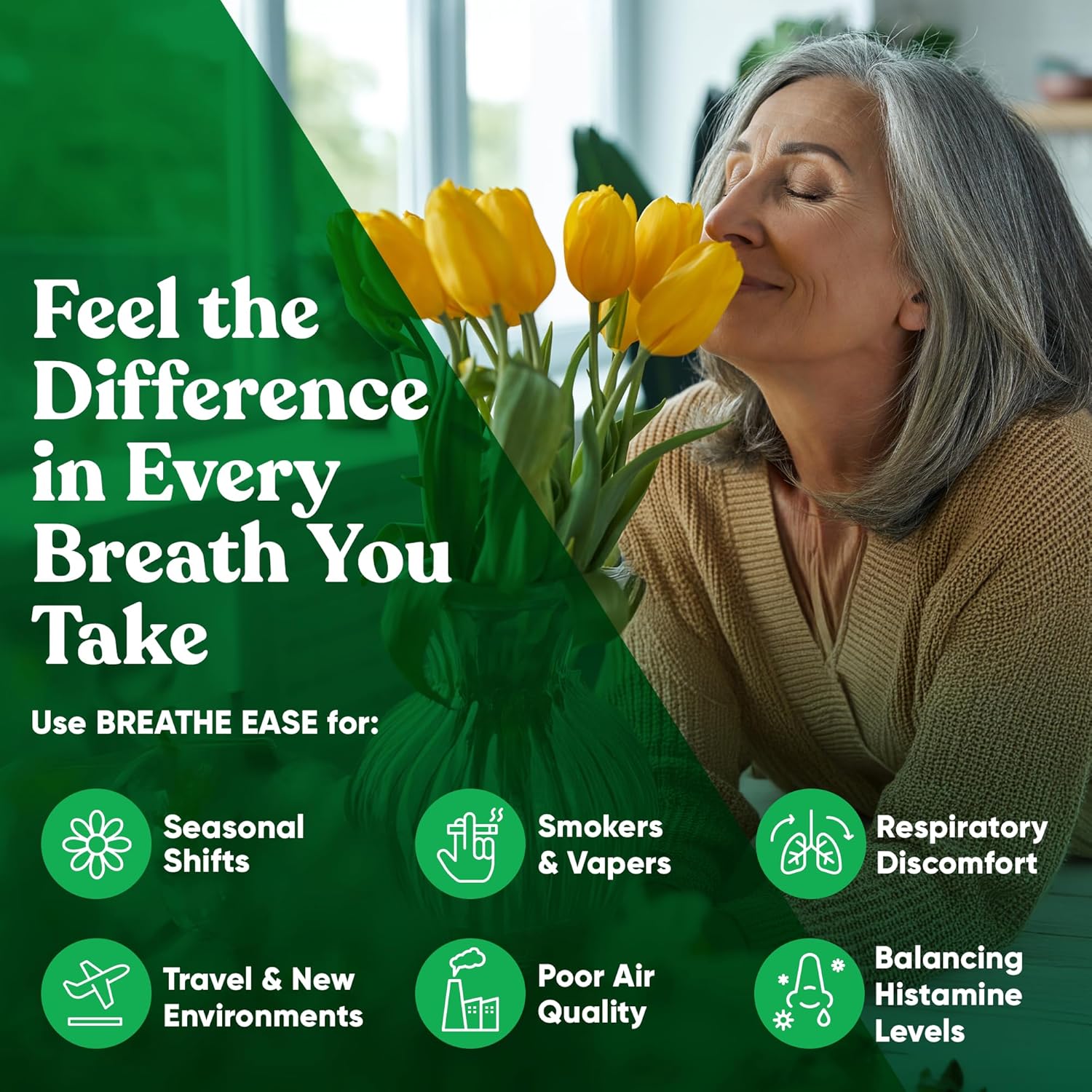 Breathe Inhaler Support Supplement – Sinus, Lungs, Open & Clear Airways – Seasonal Nasal Health, Bronchial Wellness, Healthy Chest – Quercetin, Vitamin D, Bromelain Pills – 60 Vegetarian Soft Capsules : Health & Household