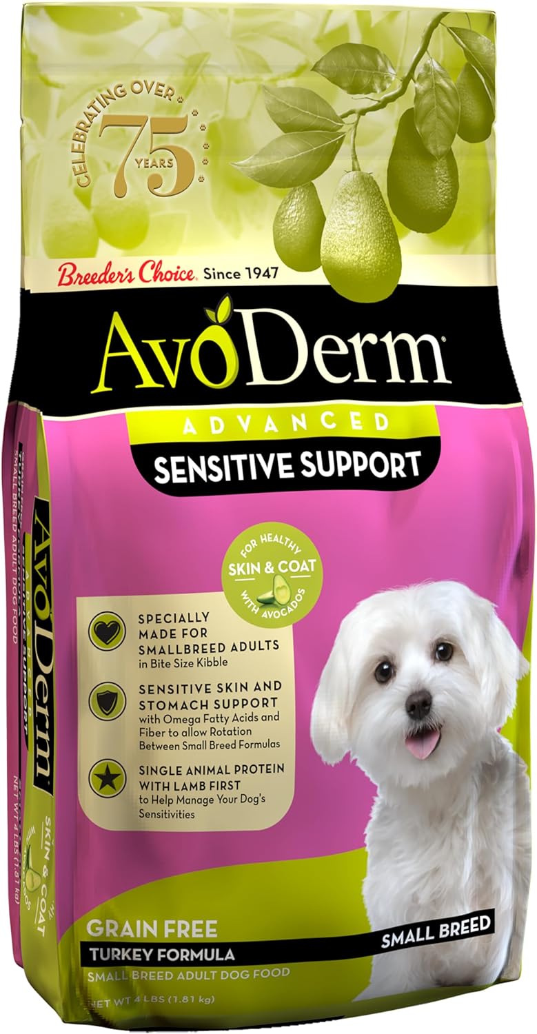 AvoDerm Natural Advanced Sensitive Support Small Breed Turkey Formula Dry Dog Food 4 lb