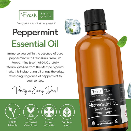 Freshskin Beauty Ltd | Peppermint Essential Oil 100Ml Mentha Piperita - 100% Pure & Natural Essential Oils