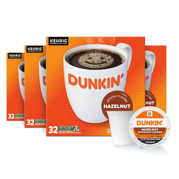 Dunkin' Hazelnut Flavored Coffee, 128 Keurig K-Cup Pods