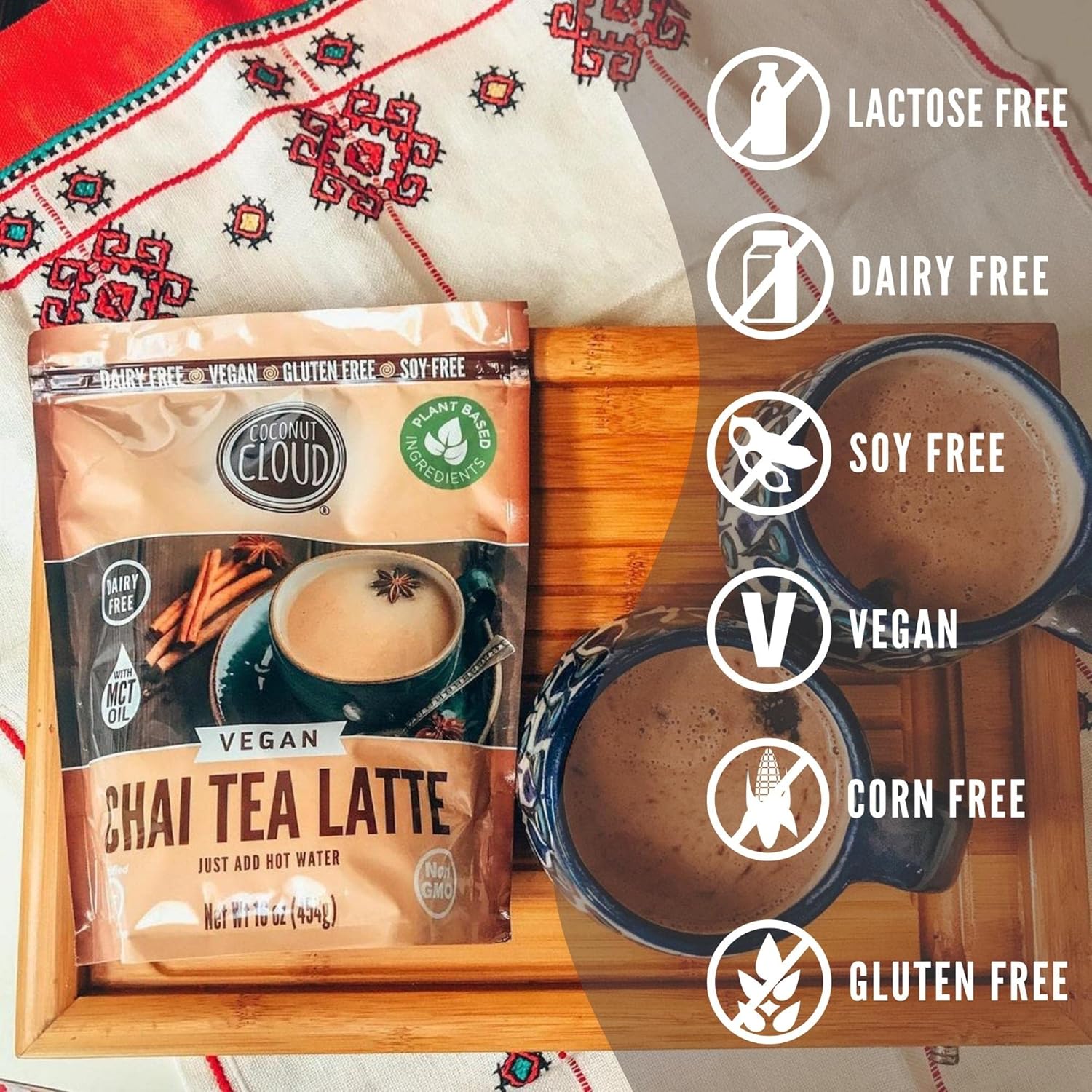 Coconut Cloud: Vegan Spiced Chai Tea Latte | Creamy, Delicious & Easy Dairy Free Alternative. Made In Colorado (Lightly Sweetened, Gluten Free, Soy Free), 16 Oz