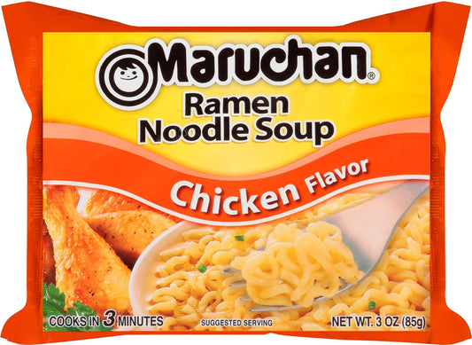 Maruchan Ramen Noodle Soup Variety, 7 Flavors, 3 Ounce Single Servings (Pack of 24) with By The Cup Chopsticks