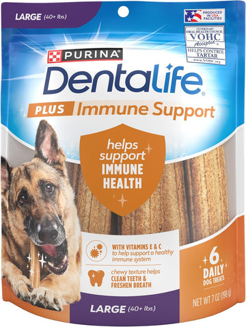 Dentalife Purina Plus Immune Support Chicken, Apple And Blueberry Flavor Dog Dental Chews - 6 Ct. Pouch