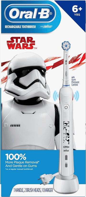 Oral-B Kids Electric Toothbrush With Replacement Brush Heads, Featuring Star Wars, For Kids 6+