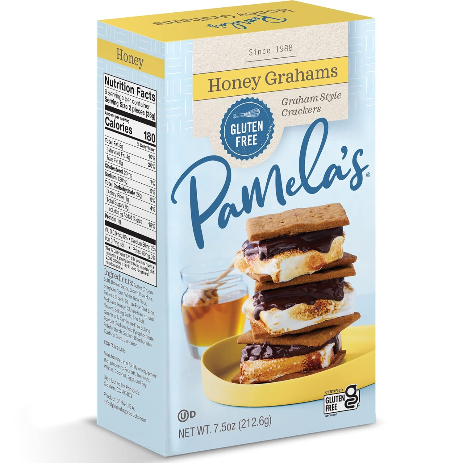 Pamela's Products Gluten Free Honey Graham Crackers, 7.5 oz : Everything Else