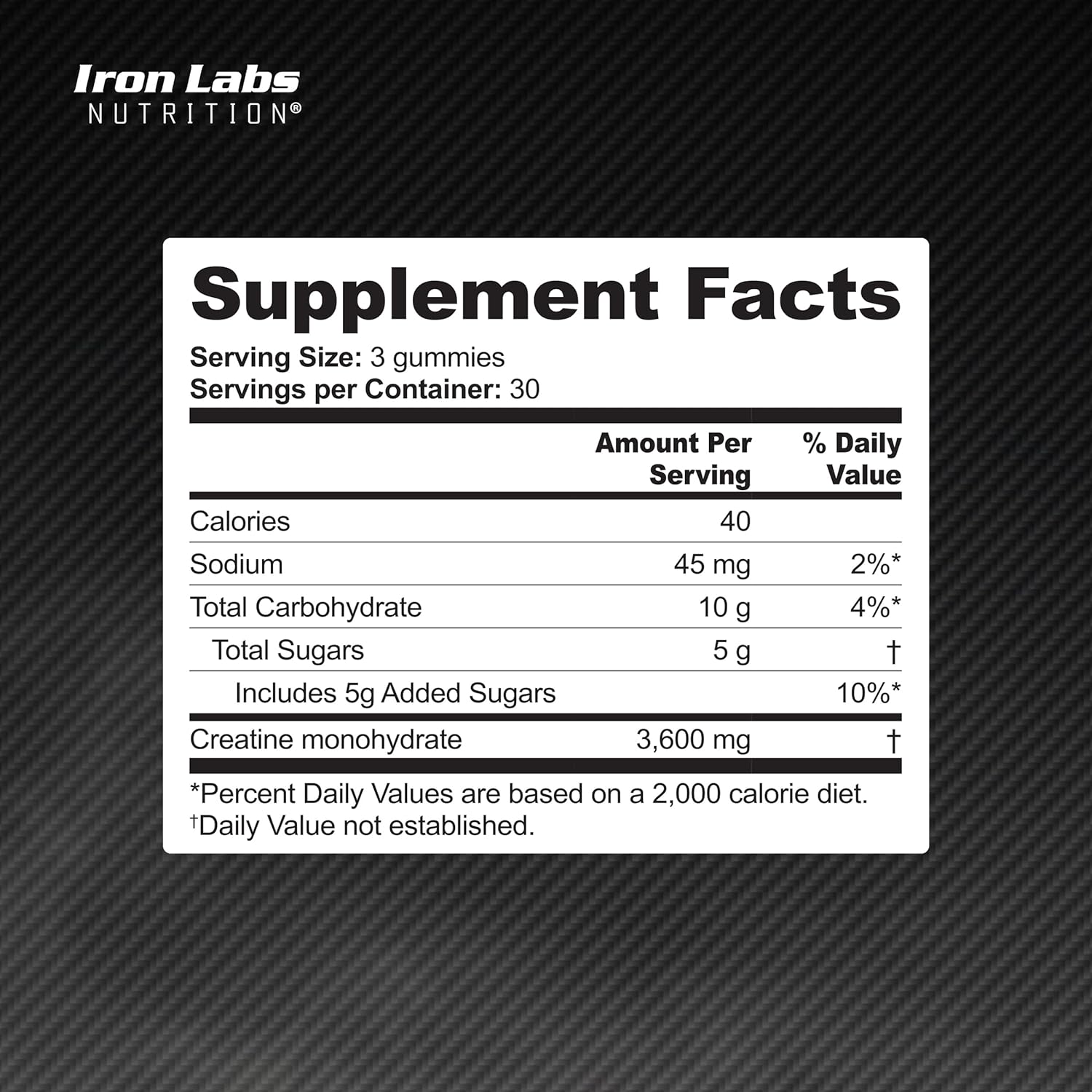 Iron Labs Nutrition Creatine Monohydrate (90 Gummy Bears) - 3600Mg Per Serving - Strawberry Flavor - High Strength Creatine For Men & Women (90 Vegan Gummies) : Health & Household