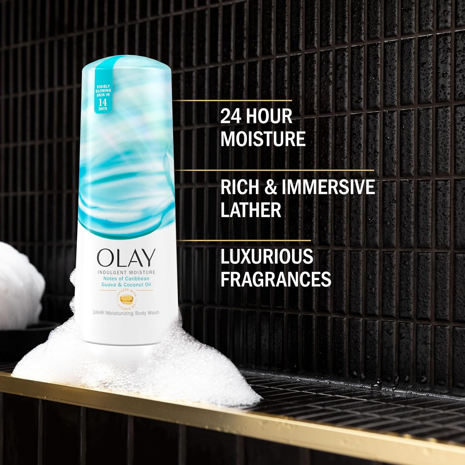 Olay Indulgent Moisture Body Wash for Women, Infused with Vitamin B3, Notes of Caribbean Guava and Coconut Scent, 20 fl oz : Beauty & Personal Care