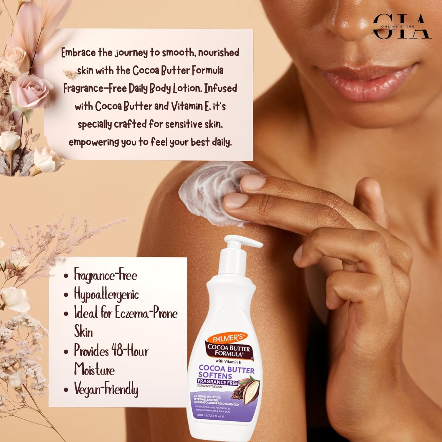 Palmer's Cocoa Butter Lotion Duo – Fragrance-Free Softening & Smooth Radiant Exfoliating Body Lotion 400ml – 48HR Moisture for Sensitive, Dry & Bumpy Skin – With Vitamin E & Natural Ingredients : Amazon.co.uk: Beauty