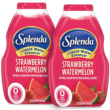 Splenda Liquid Water Enhancer Drops, Sugar Free, Zero Calorie, Natural Flavor, Concentrated Drink Mix, 3.11 Fl Oz Each Bottle (Strawberry Watermelon, 2 Pack)