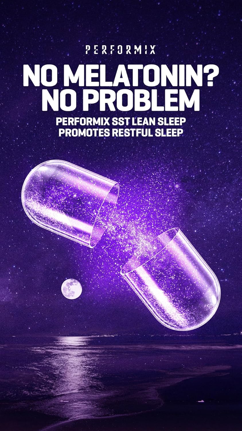 Performix - Sst Support Lean Sleep - Herbal Sleep Aid Supplement - Gentle Nighttime Support - Calming Formula - 60 Veggie Capsules For Adults