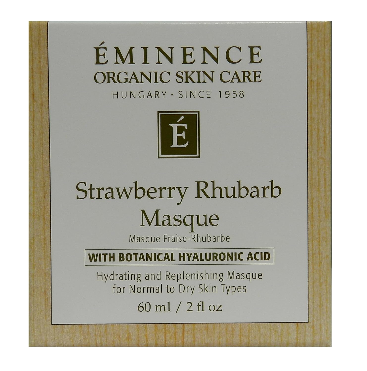 Eminence Organic Skincare Strawberry Rhubarb Masque With Vegan Friendly Hyaluronic Acid, 2 Fluid Ounce
