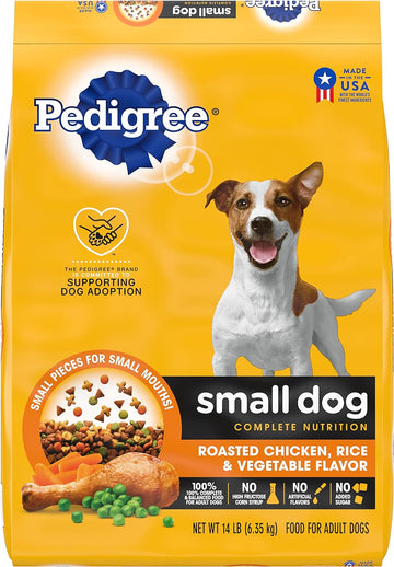 Pedigree Small Dog Complete Nutrition Small Breed Adult Dry Dog Food Roasted Chicken, Rice & Vegetable Flavor Dog Kibble, 14 lb. Bag