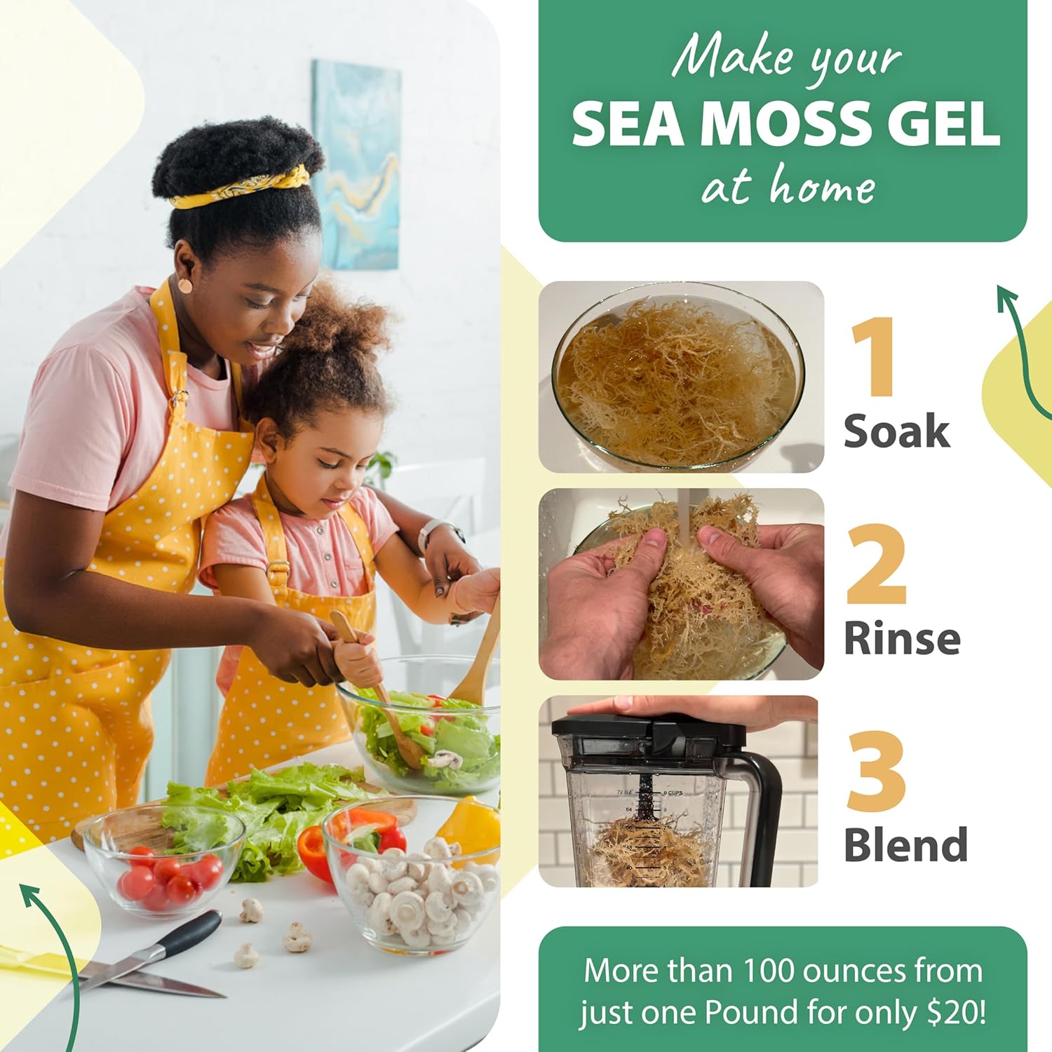 Trueseamoss Sea Moss Raw Wild Crafted Seamoss - 100% Irish Sea Moss - Dried Sea Moss Advanced Drink - Clean And Sundried - 100% Vegan (8 Oz)