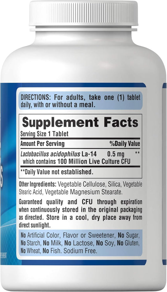 Puritan'S Pride Probiotic Supplement, Acidophilus, Capsule, 250 Count(Pack Of 1)