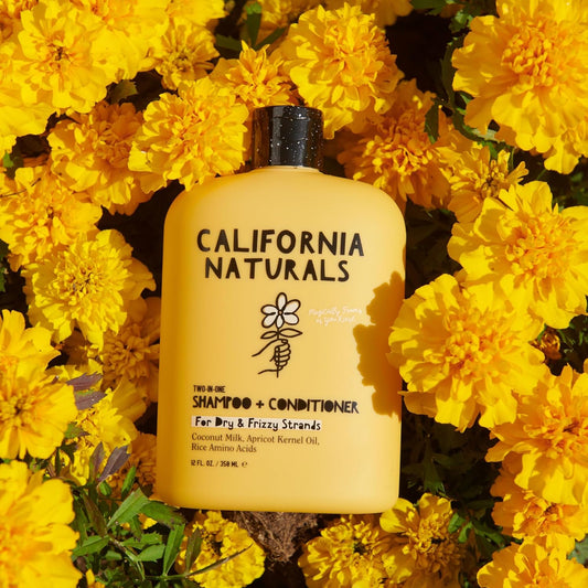 California Naturals Shampoo and Conditioner 2 in 1, Hair Care for Kids, Men, and Women, Natural, Vegan, Paraben and Sulfate Free, Moisturizing and Hydrating with Coconut, All Hair Types, 12 fl oz