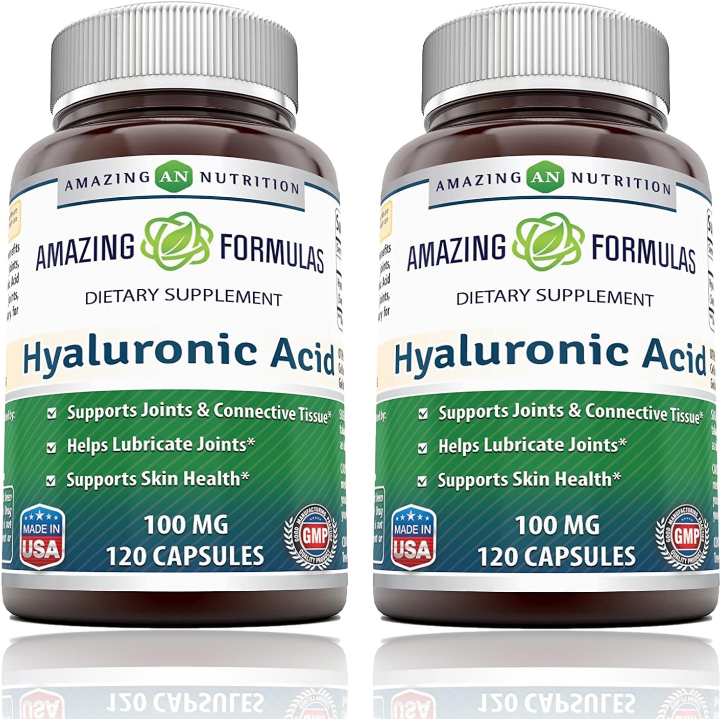 Amazing Formulas Hyaluronic Acid 100mg Capsules Supplement | Non GMO | Gluten Free | Made in USA (1 Count (Pack of 1))