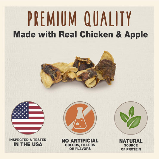 Cadet Gourmet Chicken & Apple Wrapped Dog Treats Wraps - Healthy & Natural Chicken & Apple Dog Training Treats For Small & Large Dogs - Inspected & Tested In Usa (3 Oz.)
