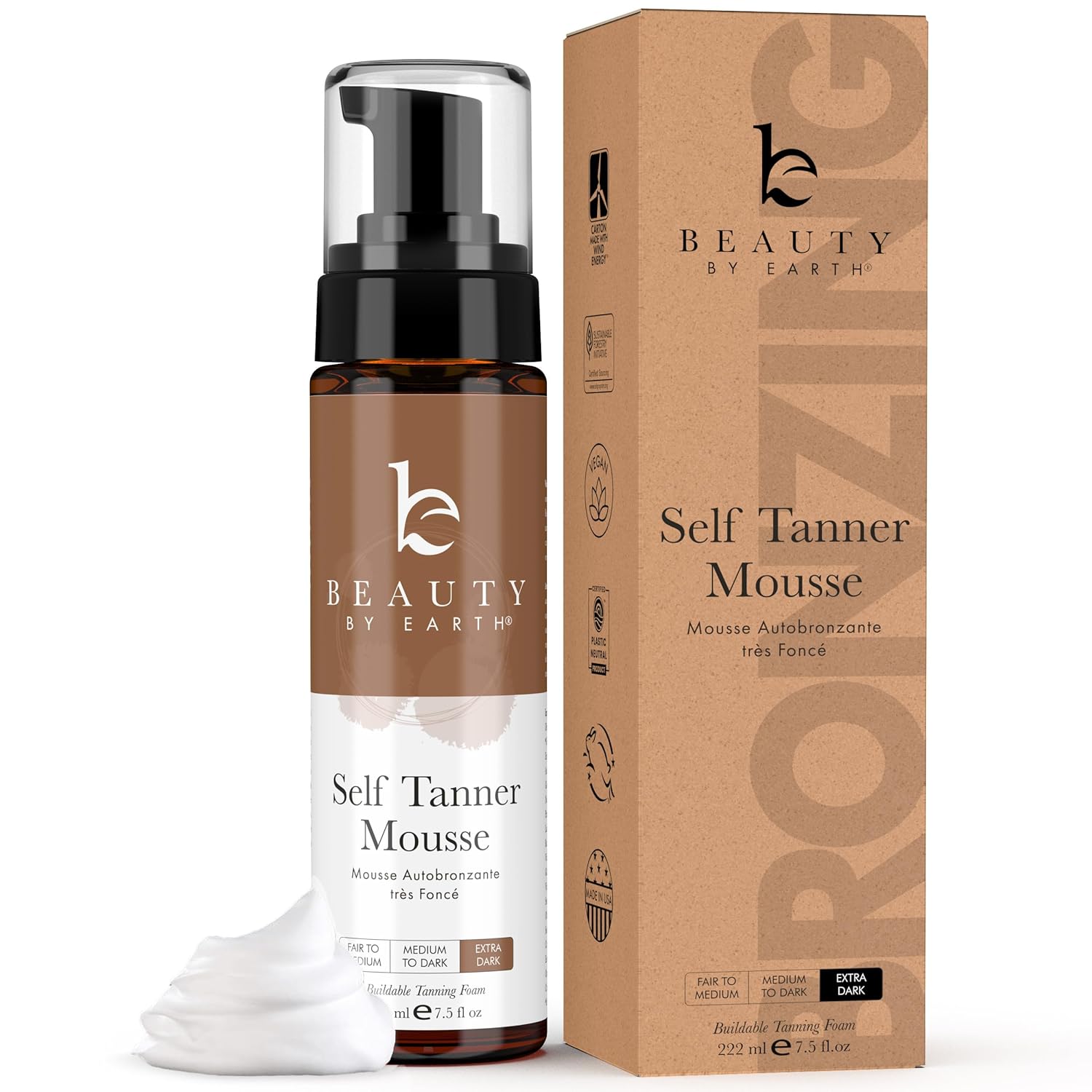 Self Tanner Tanning Mousse - Ultra Dark Self Tanner Mousse USA Made with Natural & Organic Ingredients, Self Tanning Foam for Fake Tan or Self Tan Foam, Self Tanners Best Sellers