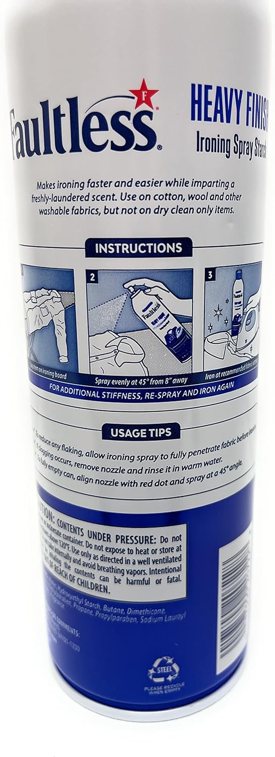 Faultless Heavy Finish Ironing Spray Starch Bundle: (2) 20oz Cans and ThisNThat Tip Card : Health & Household