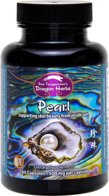 Dragon Herbs - Pearl Capsules - Pure Pearl Powder Supplement To Support Skin, Eyes, Mood, Anxiety, Stress | All Natural Ingredients, Non-Gmo (100 Capsules, 500 Mg Per Capsule)