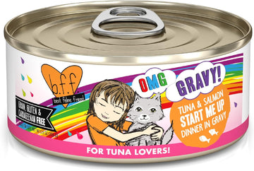 Weruva B.F.F. Omg - Best Feline Friend Oh My Gravy!, Tuna & Salmon Start Me Up With Tuna & Salmon, 5.5Oz Can (Pack Of 8)