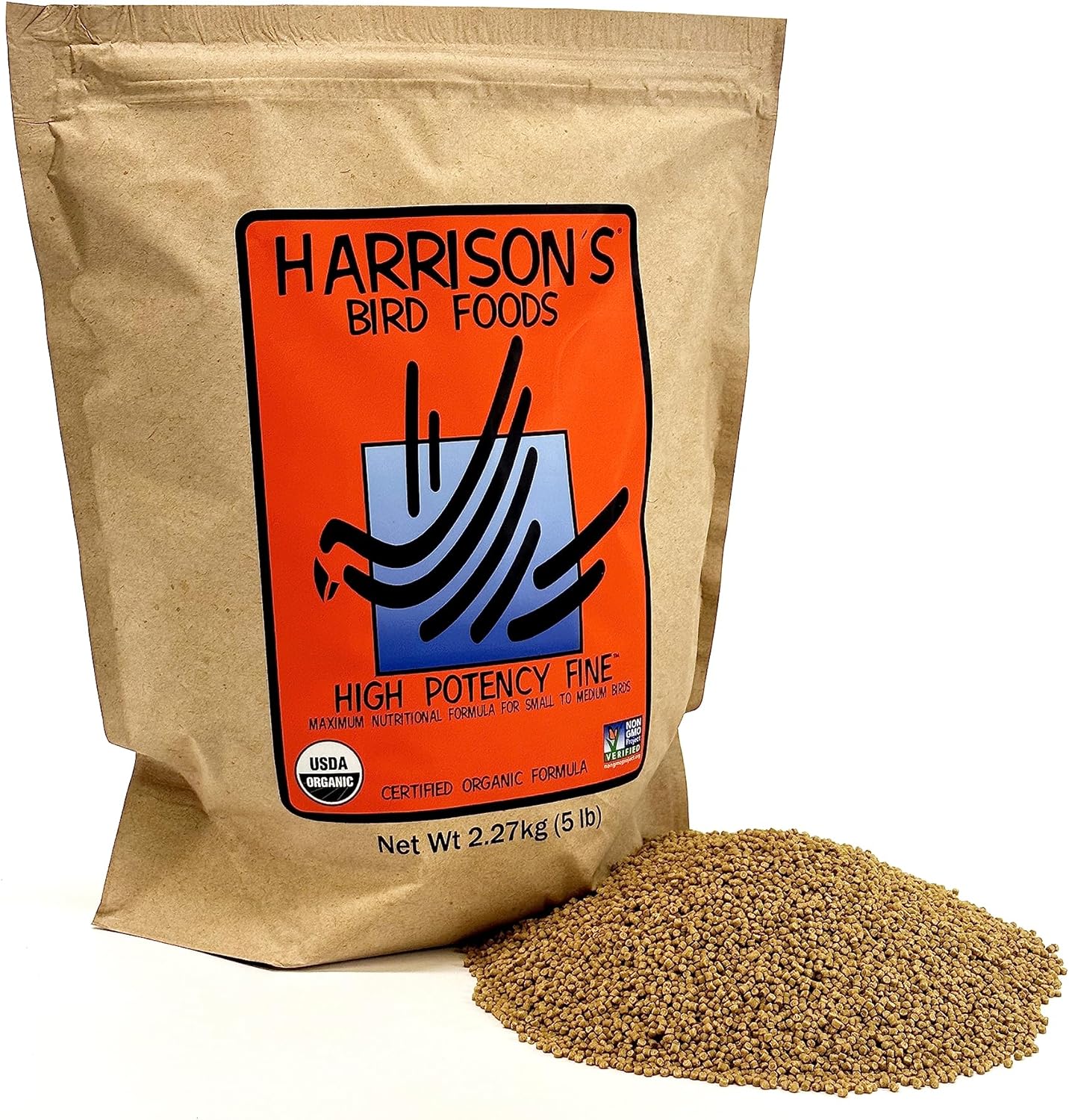 Harrisons High Potency Fine 5lb - Complete Parrot Diet, Pack of?HPF5