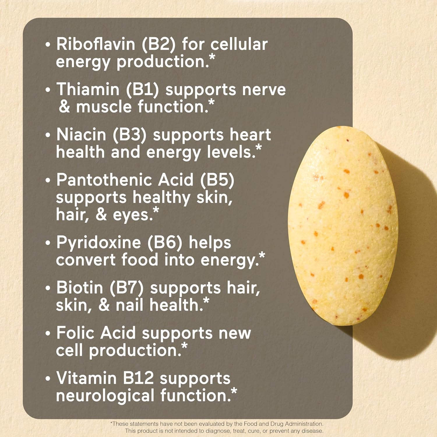 Naturewise Super Vitamin B Complex For Women And Men - With Vitamin C, Folic Acid Biotin B1 B2 B3 B6 B12 - Support Cellular Energy & Mental Clarity - Vegan, Gluten & Dairy Free, Non-Gmo - 60 Tablets