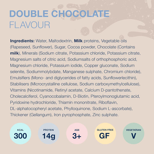 Aymes - Actagain 1.5 Complete - Double Chocolate - 24 X 200Ml Ready-To-Drink Bottles - Gluten Free & Vegetarian - Suitable For Adults And Children Aged 3+