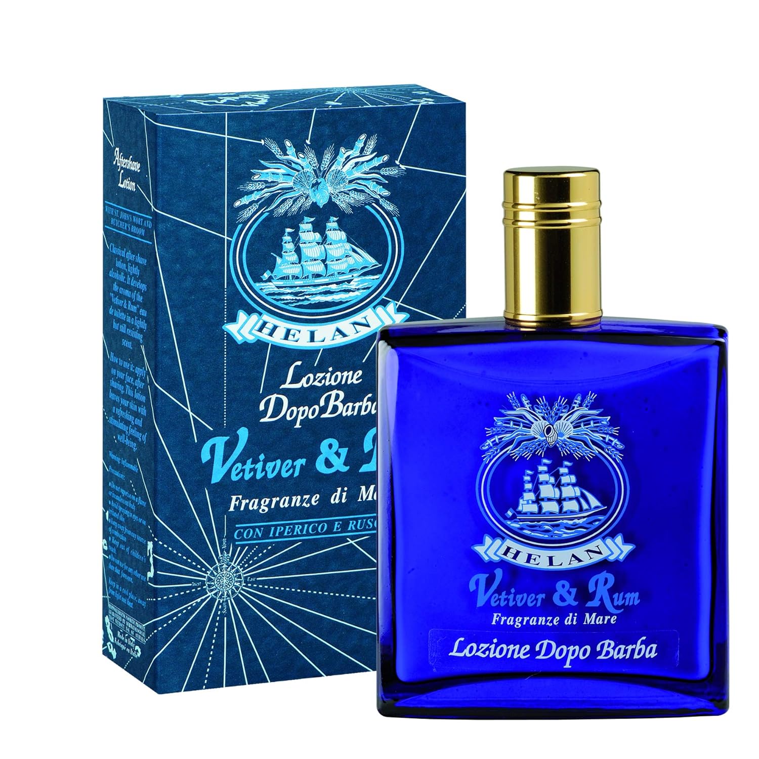 Helan Vetiver & Rum - Aftershave For Men Refreshing And Toning, Calming Action Against Irritation, Soothing Cologne For Men And Mens Aftershave, Fragrant And Lightly Alcoholic, Made In Italy 100 Fl Oz : Beauty & Personal Care