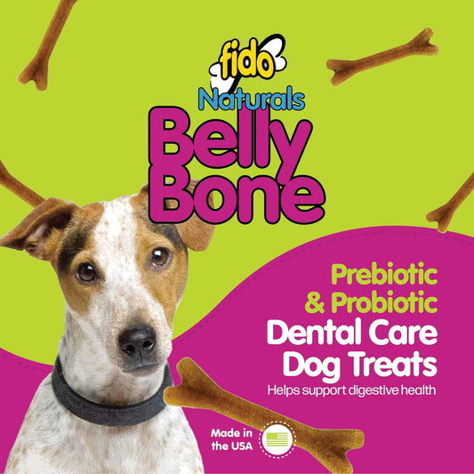 Belly Bones for Dogs, Yogurt Flavored Small Dog Dental Treats - 13 Treats Per Pack (3 Pack) - Made in USA, Plaque & Tartar Control, for Fresh Breath and Digestive Health Support