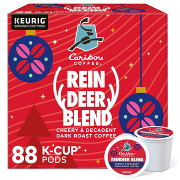 Caribou Coffee Reindeer Blend, Single-Serve Keurig K-Cup Pods, Dark Roast Coffee Pods, 88 Count