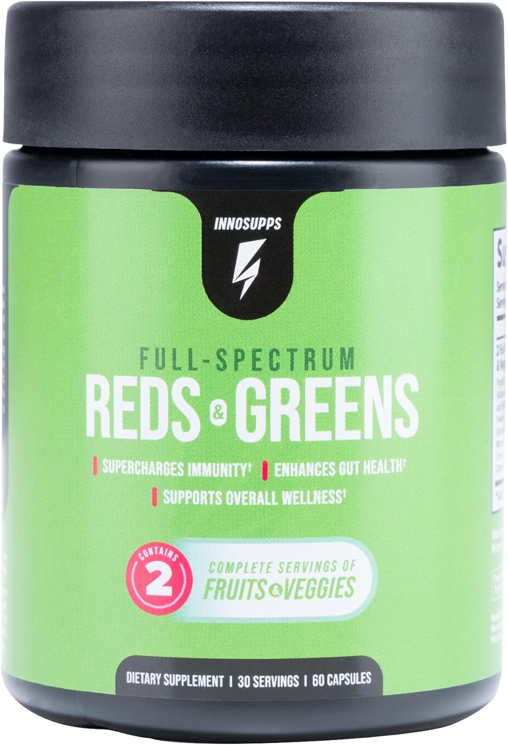 Innosupps Full Spectrum Reds & Greens | Phytoserv, 2 Servings Of Fruits + Veggies Per Serving, Spirulina, Chlorella, Antioxidants