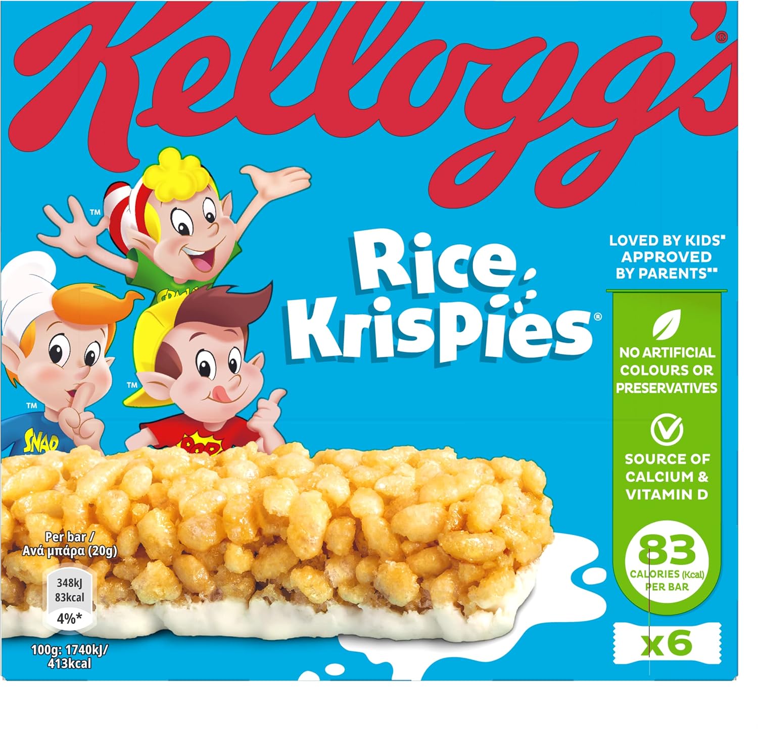 Kellogg'S Rice Krispies Cereal And Milk Bar Box, 6 X 20G (Pack Of 4)