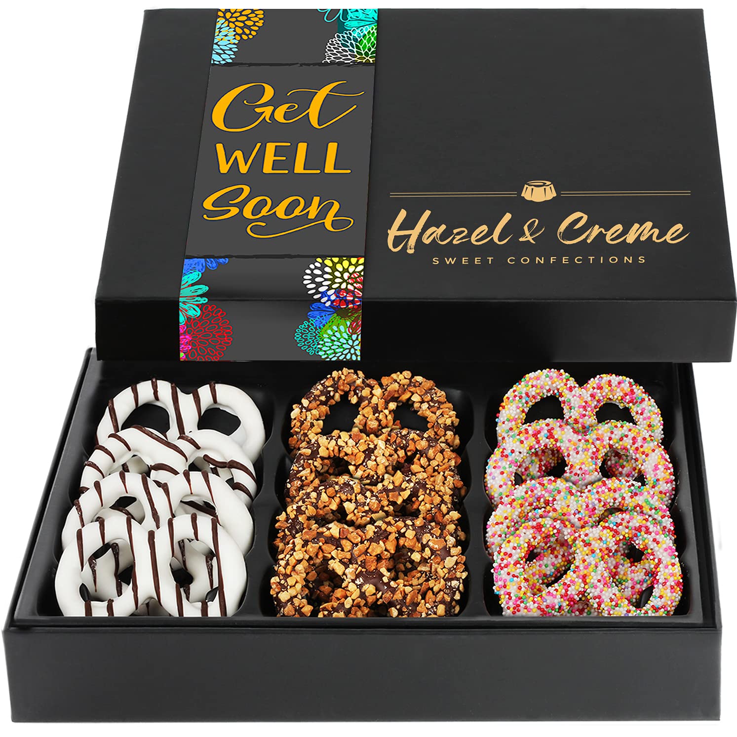 Hazel & Creme Gourmet Pretzels - Get Well Soon Gift Box - Care Package Gift - Gourmet Food Gift