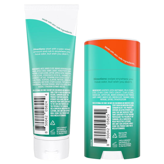 Lume Whole Body Deodorant - Invisible Cream And Solid - 72 Hour Odor Control - Aluminum Free, Baking Soda Free, Skin Safe - 3.0 Ounce Cream And 2.6 Ounce Solid Bundle (Minted Cucumber)