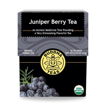 Buddha Teas Organic Juniper Berry Tea - Ou Kosher, Usda Organic, Ccof Organic, 18 Bleach-Free Tea Bags