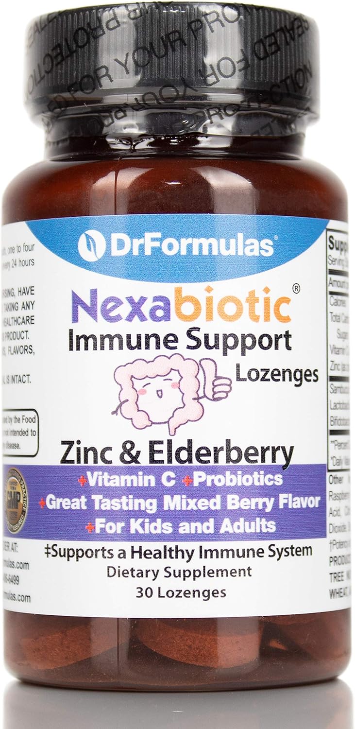 Drformulas Elderberry, Zinc, Vitamin C Lozenges With Echinacea And Nexabiotic Probiotics, 30 Count (Not Gummies Or Syrup)