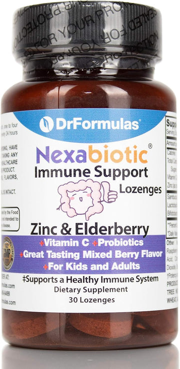 Drformulas Elderberry, Zinc, Vitamin C Lozenges With Echinacea And Nexabiotic Probiotics, 30 Count (Not Gummies Or Syrup)
