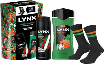 Lynx Mixed Bodyspray & Bodywash + Africa Socks Gift Set