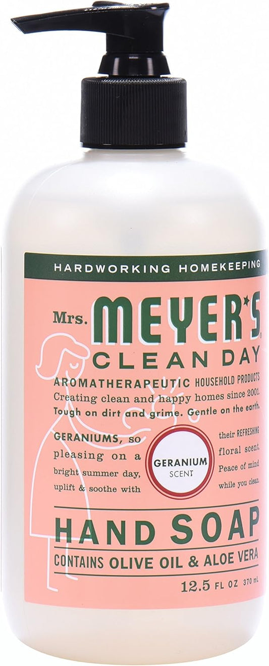 Mrs. Meyer'S Clean Day Hand Soap, Made With Essential Oils, Biodegradable Formula, Geranium, 12.5 Fl. Oz - Pack Of 6