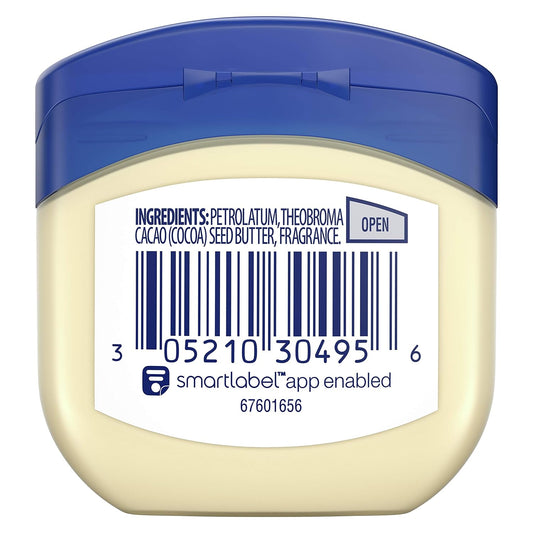 Vaseline Petroleum Jelly For Dry Cracked Skin Cocoa Butter 1.75 oz, 144 count