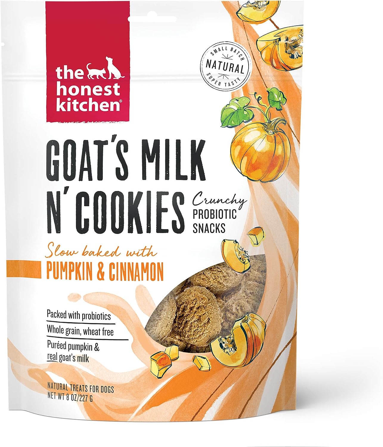 The Honest Kitchen Goat's Milk N' Cookies: Slow Baked with Pumpkin, 8 oz Bag