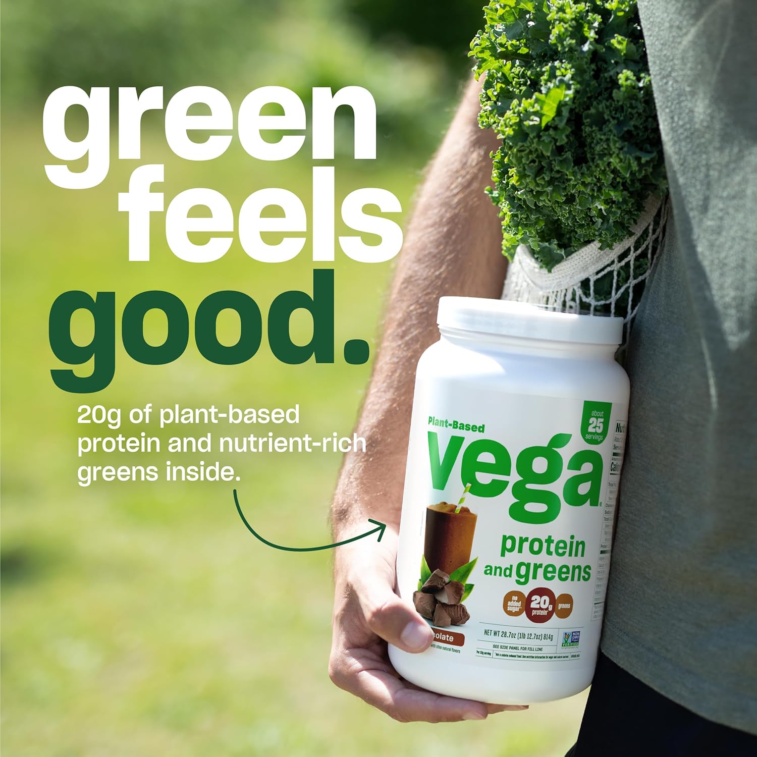 Vega Protein and Greens Protein Powder, Chocolate - 20g Plant Based Protein Plus Veggies, Vegan, Non GMO, Pea Protein for Women and Men, 1.2 lbs (Packaging May Vary) : Health & Household