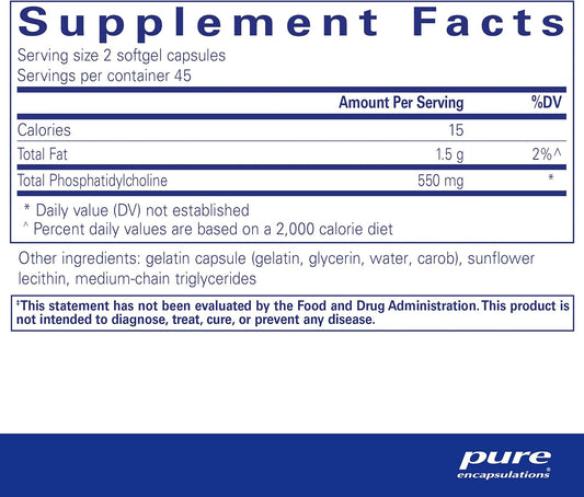 Pure Encapsulations Phosphatidylcholine | Support For Cellular And Cognitive Function And Liver Health | 90 Softgel Capsules