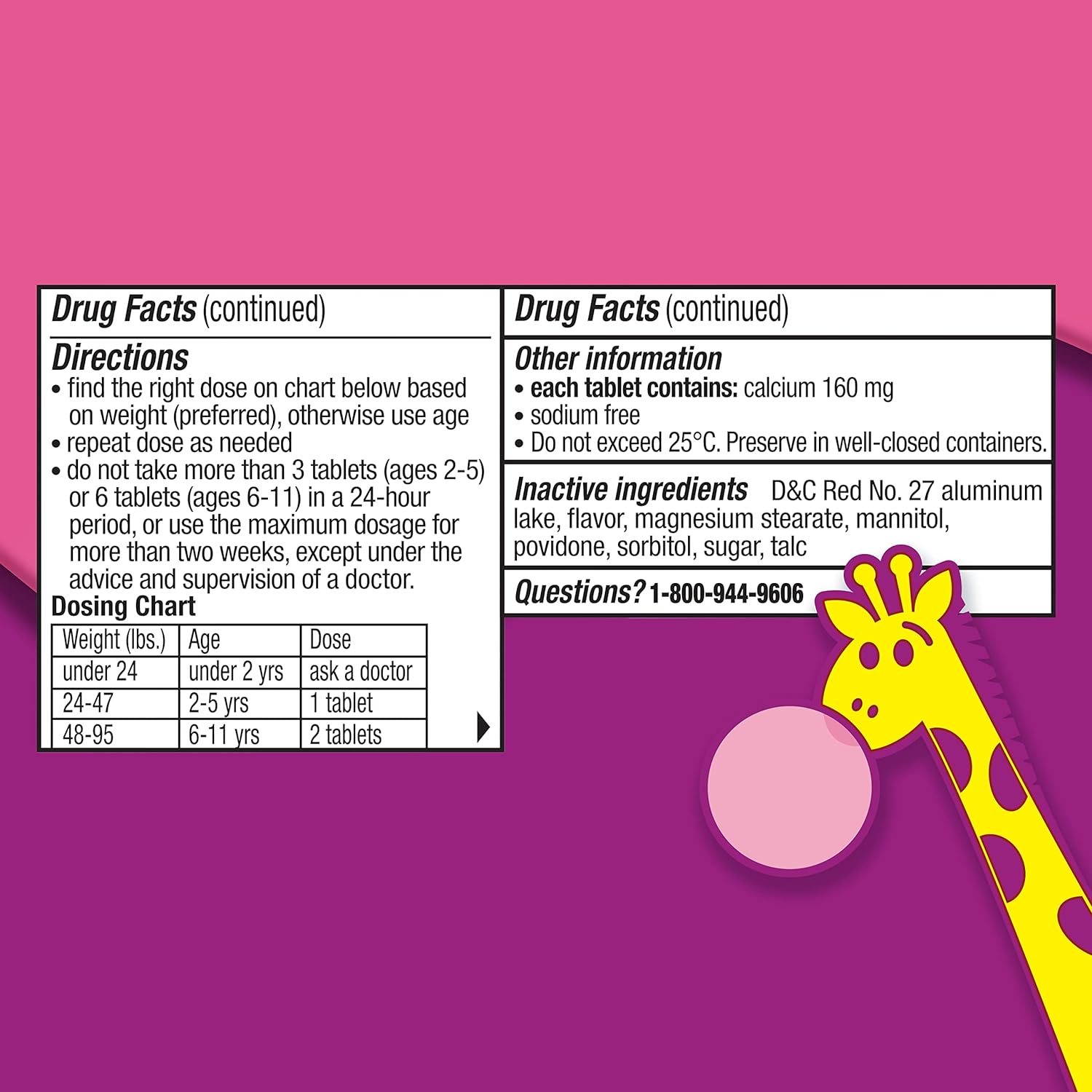 Pepto Kid'S Chewable Tablets For Heartburn, Bubblegum Flavor, 24 Count (6 Pack)