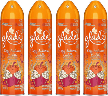Glade Air Freshener Spray - Limited Edition - Holiday Collection 2018 - Cozy Autumn Cuddle - Net Wt. 8 OZ (227 g) Per Can - Pack of 4 Cans